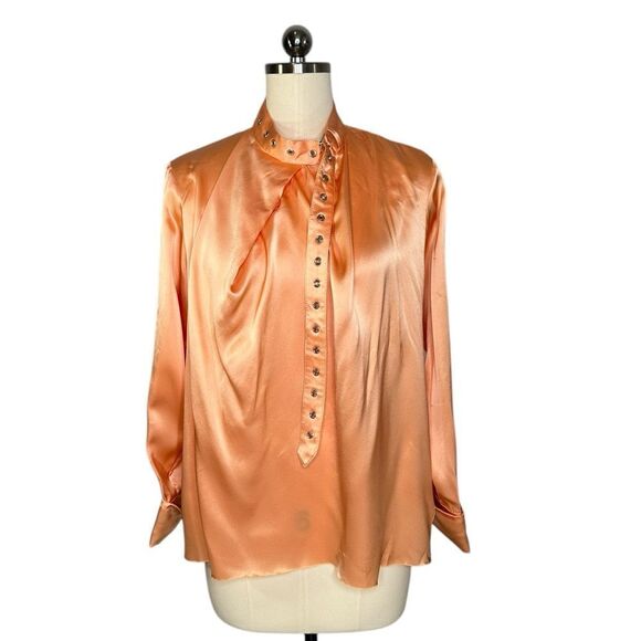 Marques Almeida Silk Belted Collar Long Sleeve Blouse | Size S - Picture 3 of 11